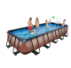 EXIT SWIMMING POOL WOOD 540X250X100CM WITH FILTER PUMP - BROWN