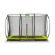 EXIT SILHOUETTE RECTANGULAR GROUND TRAMPOLINE 214X305CM WITH SAFETY NET LIME GREEN