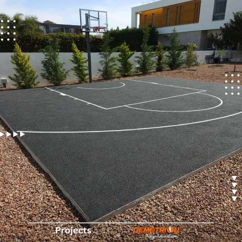 PRIVATE BASKETBALL COURT GREY